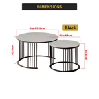 Shane Premium Coffee Center Table Steel Metal Leg + Marble Ceramic Top - 2 Colors