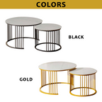 Shane Premium Coffee Center Table Steel Metal Leg + Marble Ceramic Top - 2 Colors