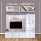 Shea TV Console Table Cabinet with Drawers In White