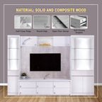 Shelby TV Console Table Cabinet with Drawers In White