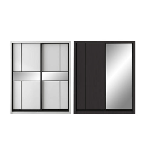 Image of Stell Series 6x8FT 2-Door Sliding Door Wardrobe in White Wash or Walnut in 5 Design