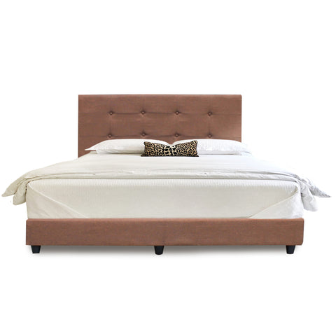 Image of Piana Queen Size Woven Fabric Divan Bed Frame with Mattress Package