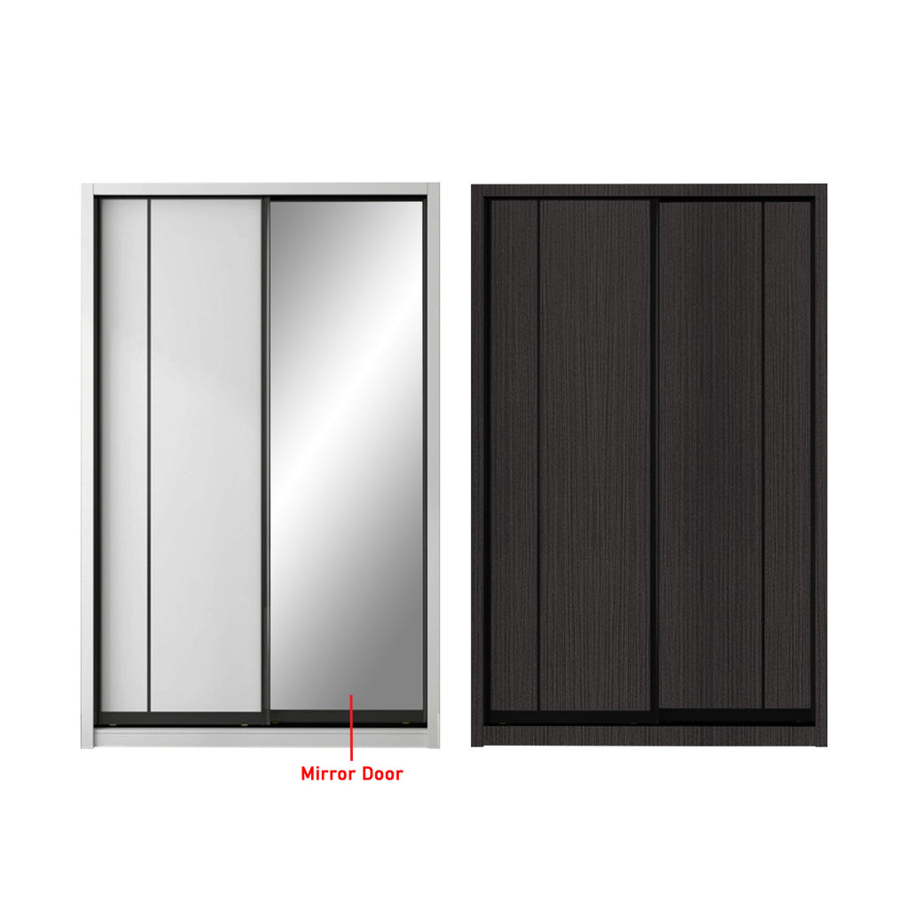 Tiana Series 4FT/5FT 2-Door Sliding Door Wardrobe in White Wash or Walnut