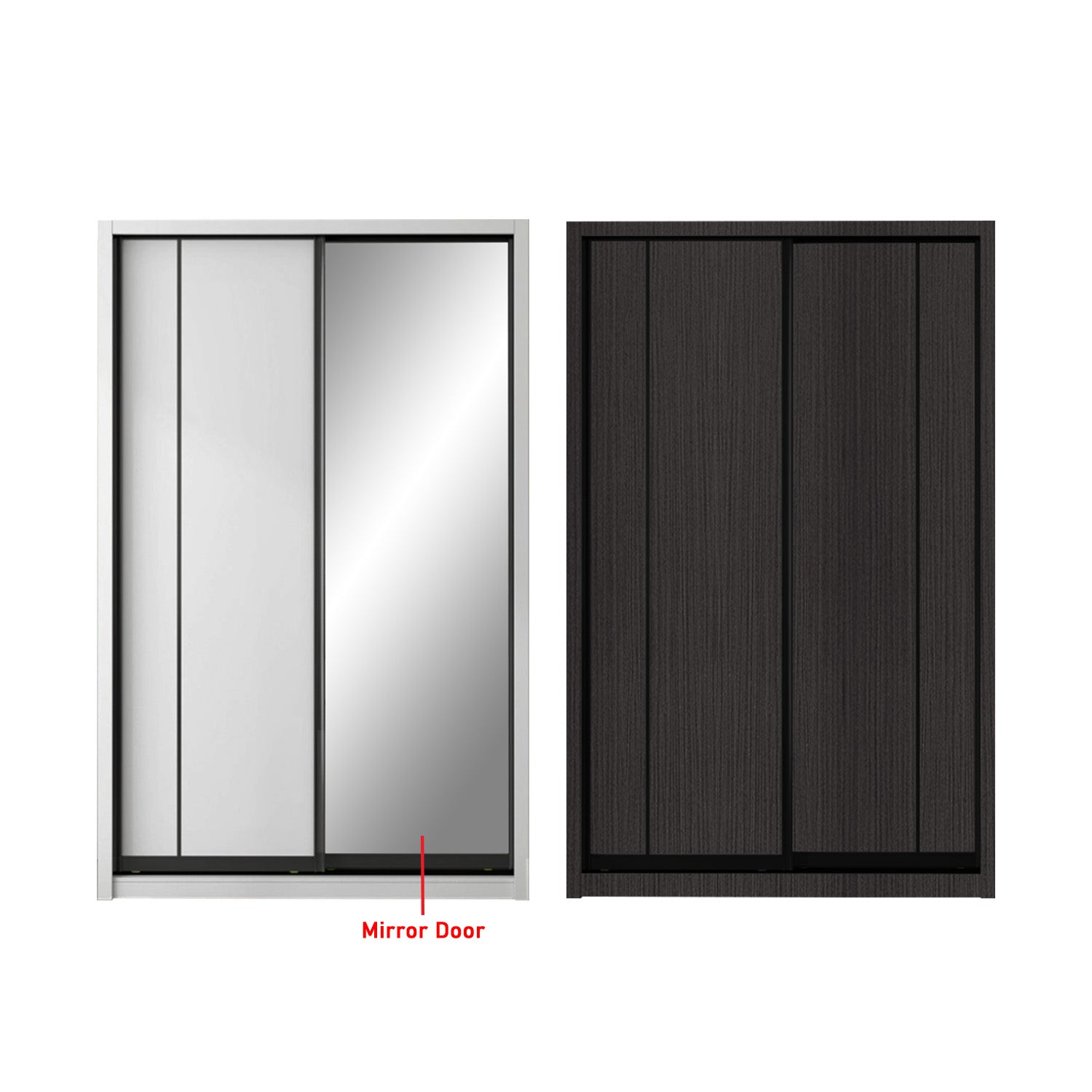 Tiana Series 4FT/5FT 2-Door Sliding Door Wardrobe in White Wash or Walnut