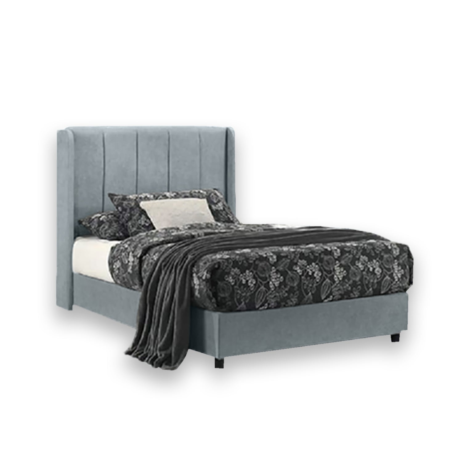 OrthoCoil Elsa Divan Bedframe Pet-Friendly Fabric With Mattress Add-On Options - All Sizes Available
