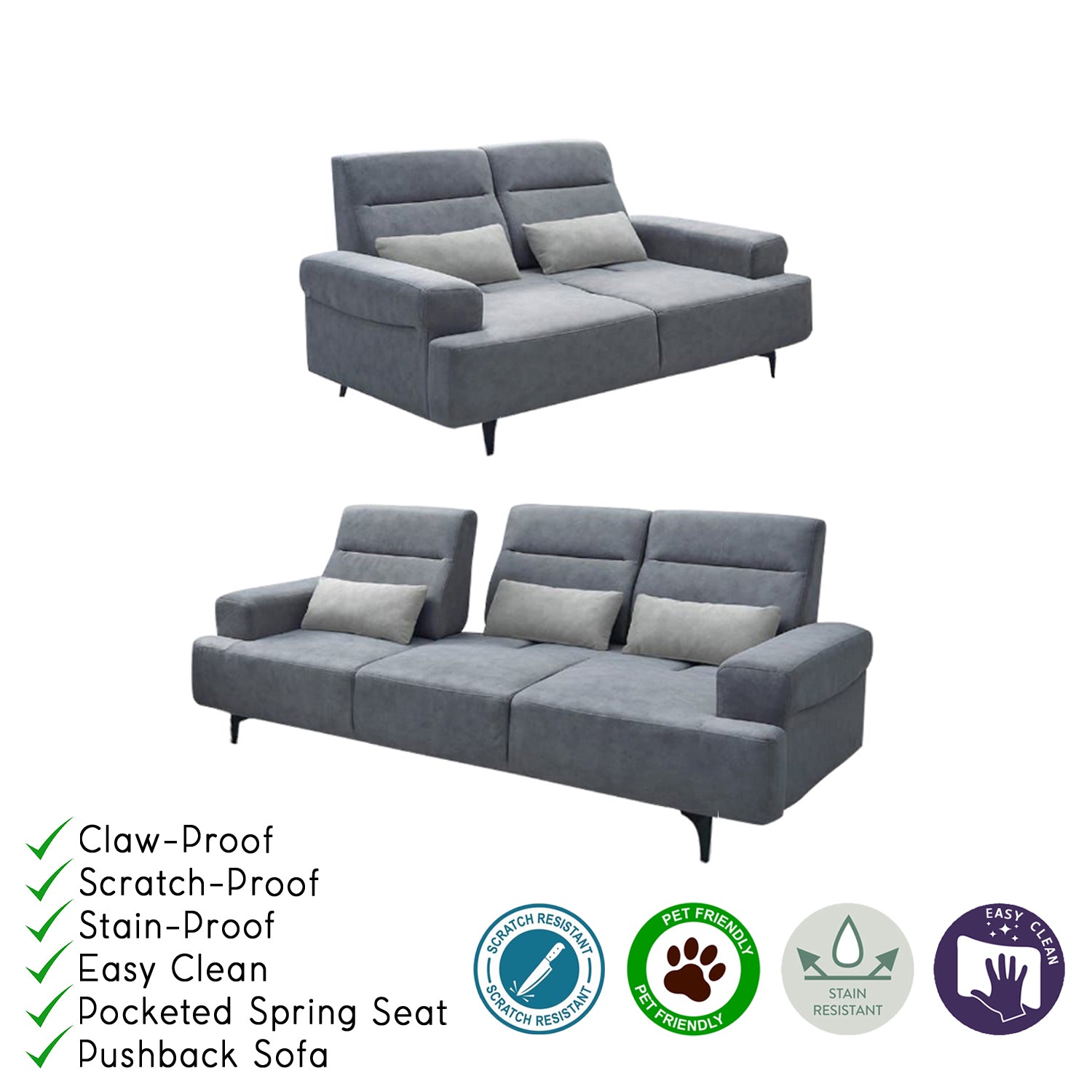 Walry 1/2/3-Seater L-Shaped Sofa with PetFriendly Fabric Scratch-Resistant & Claw-Resistant