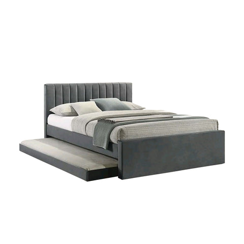 Image of DR Chiro Gerna Queen/King Leather/Pet-Friendly Fabric Pull-Out Bed Frame in 30 Colors