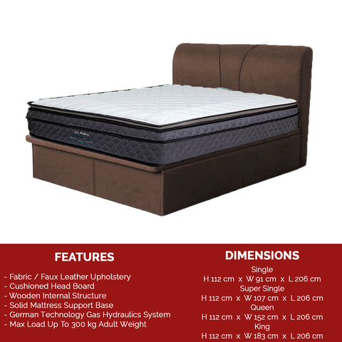 Image of Katrina Storage Bed Frame SBD16 + 9" Bonnell Spring/ 11.5" Back Therapy Mattress Package