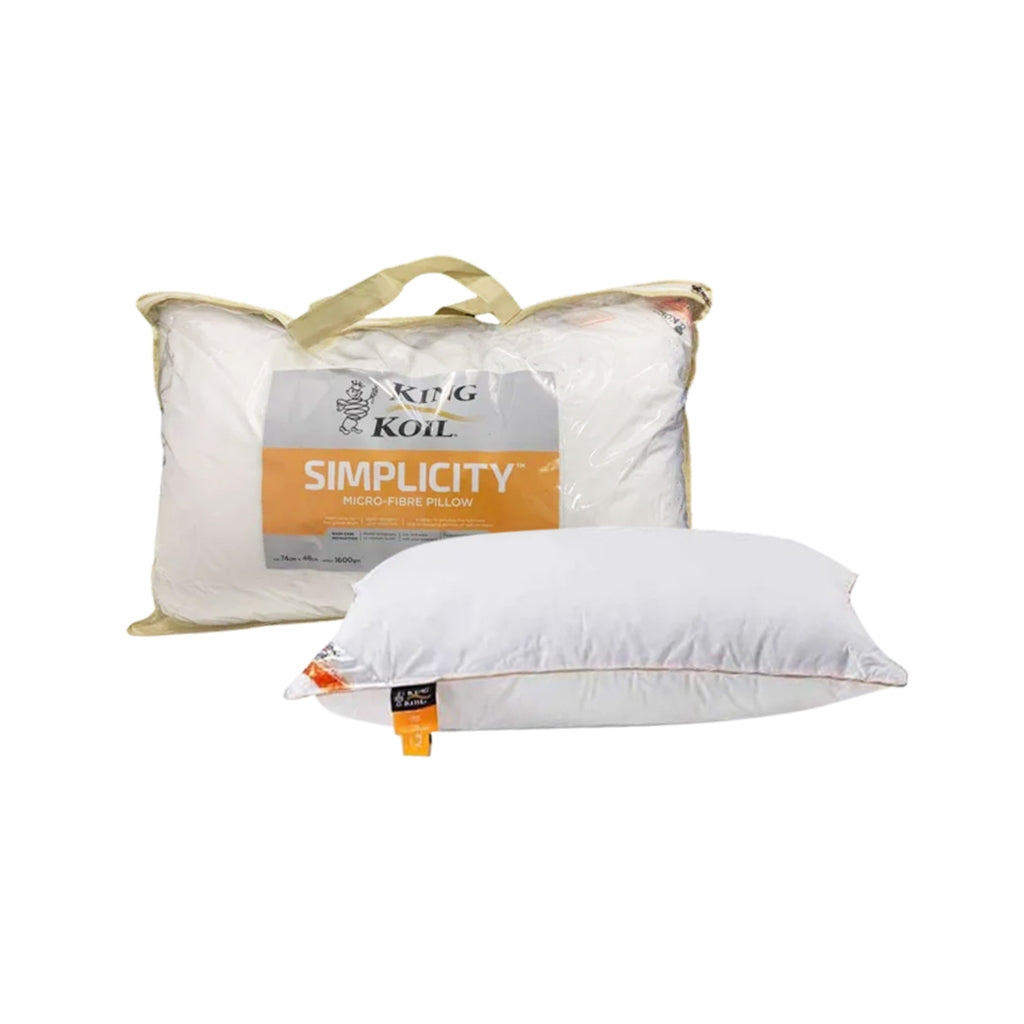 King Koil Hotel Grade Pillow Collection - Simplicity Micro Fibre, Self-Cooling Silk-like Fabric.
