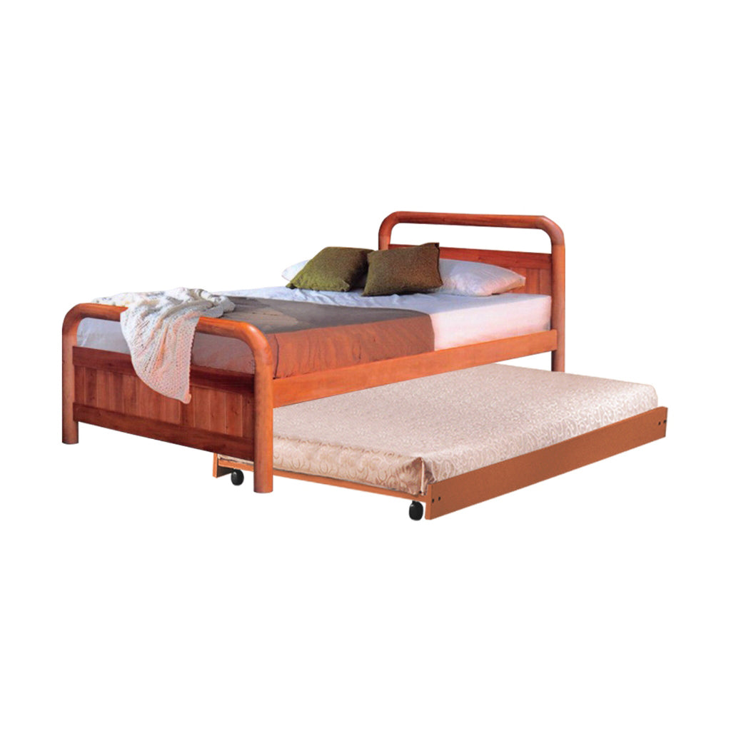 Nimfa Pull-Out Bed Single/Super Single Solid Rubberwood BedFrame w/ Mattress Option