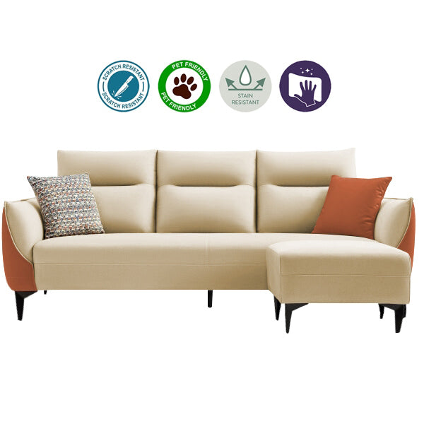 Saffy Fabric 3-Seater / 4-Seater Sofa with Ottoman w/ Pet-Friendly Option