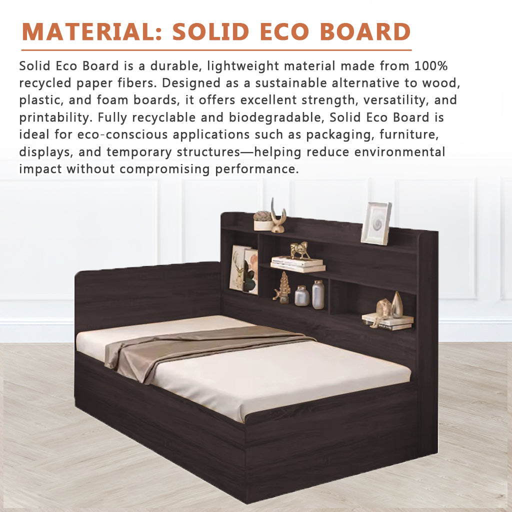 Tyrell Storage Bed / Fully Laminated Eco Board in 4 Colour - w/ Mattress Option