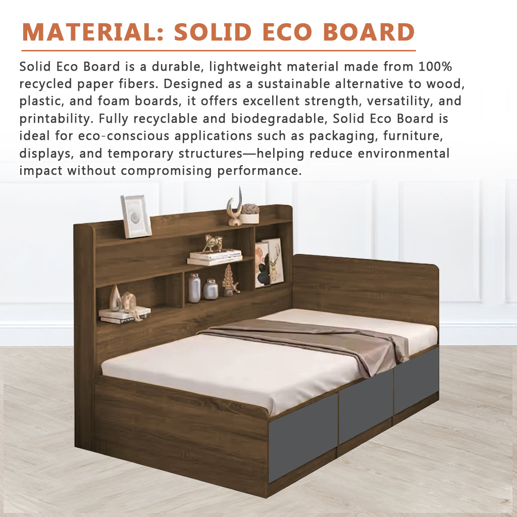 Teddy Storage Bed with Drawers Fully Laminated Eco Board All Sizes w/ Mattress Options