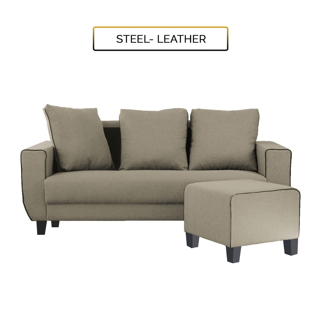 Ruru Series 2/3 Seater Leather Sofa With Ottoman w/ Pet-Friendly Option