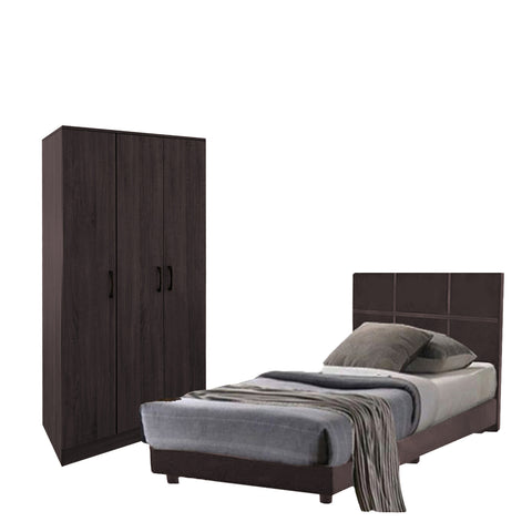 Image of Toluca Bedroom Set Series 9 Includes Wardrobe/Bed Frame/Mattress In Single And Super Single Size.Free Installation