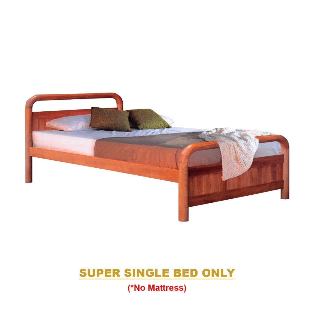 Nimfa Pull-Out Bed Single/Super Single Solid Rubberwood BedFrame w/ Mattress Option