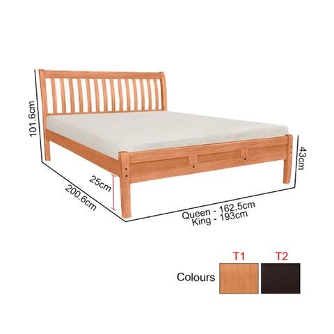 Image of Gianna Series T Wooden Bed Frame Queen and King Size