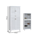 Peony Shoe Cabinet in 5-Door 7 Layers Shelves and 1 Drawer in White Colour