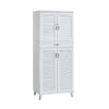 Peony Shoe Cabinet in 5-Door 7 Layers Shelves and 1 Drawer in White Colour