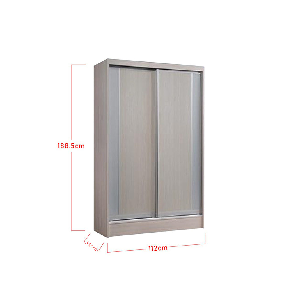 Tatum Series 3 4 Ft. Wooden Sliding Door Wardrobe In White Wash
