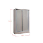 Tatum Series 3 4 Ft. Wooden Sliding Door Wardrobe In White Wash