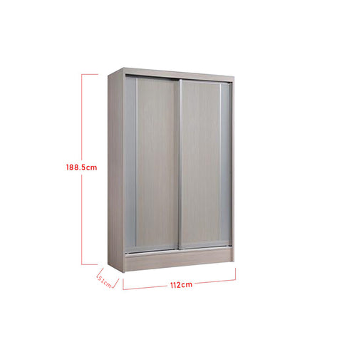 Image of Tatum Series 3 4 Ft. Wooden Sliding Door Wardrobe In White Wash
