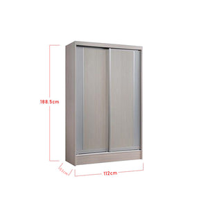 Tatum Series 3 4 Ft. Wooden Sliding Door Wardrobe In White Wash