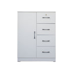 Umin 4 Premium Chest of Drawers with Door Cabinet Storage Full Laminated Back Panel in 2 Colour