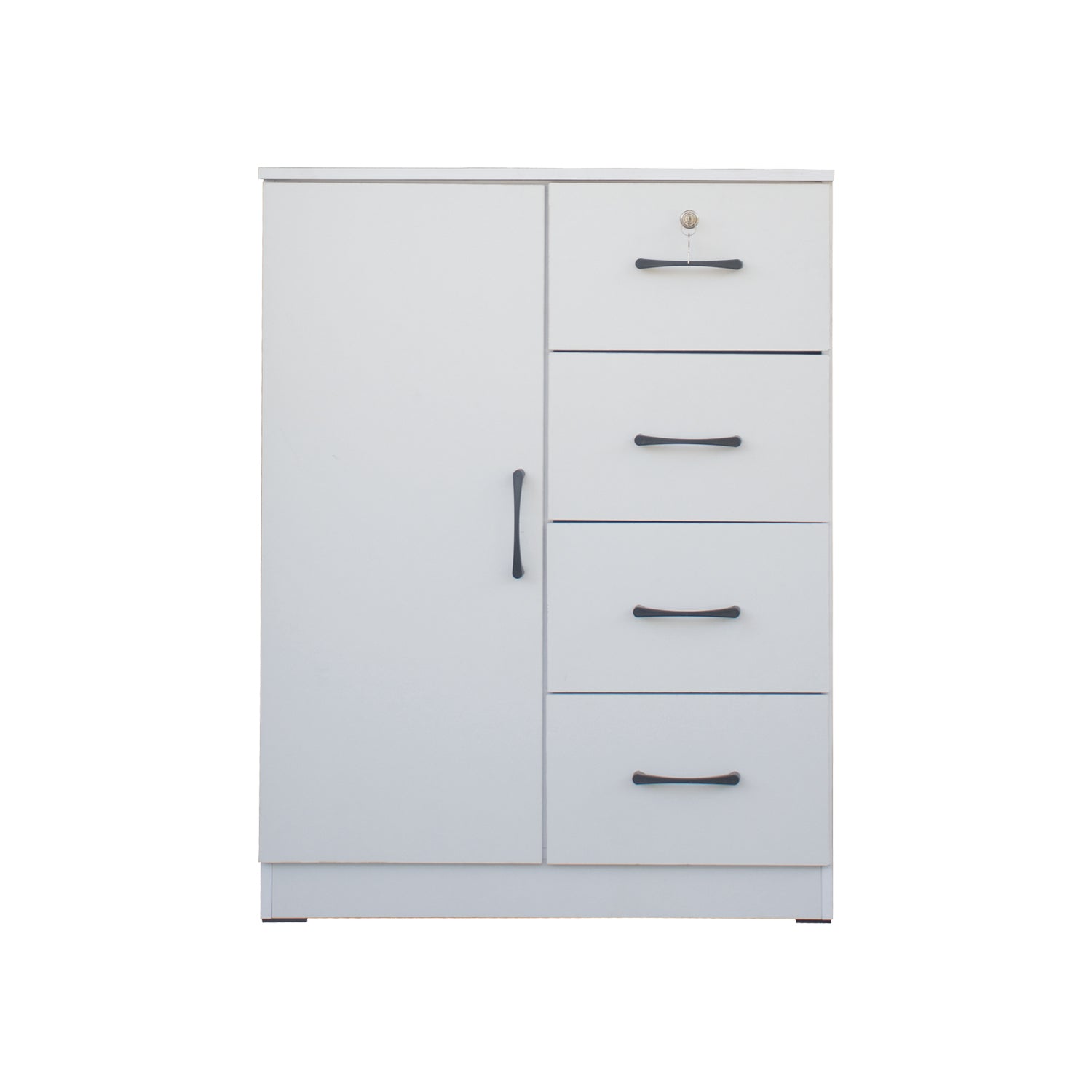 Umin 4 Premium Chest of Drawers with Door Cabinet Storage Full Laminated Back Panel in 2 Colour