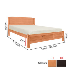 Gianna Series U Wooden Bed Frame Queen and King Size