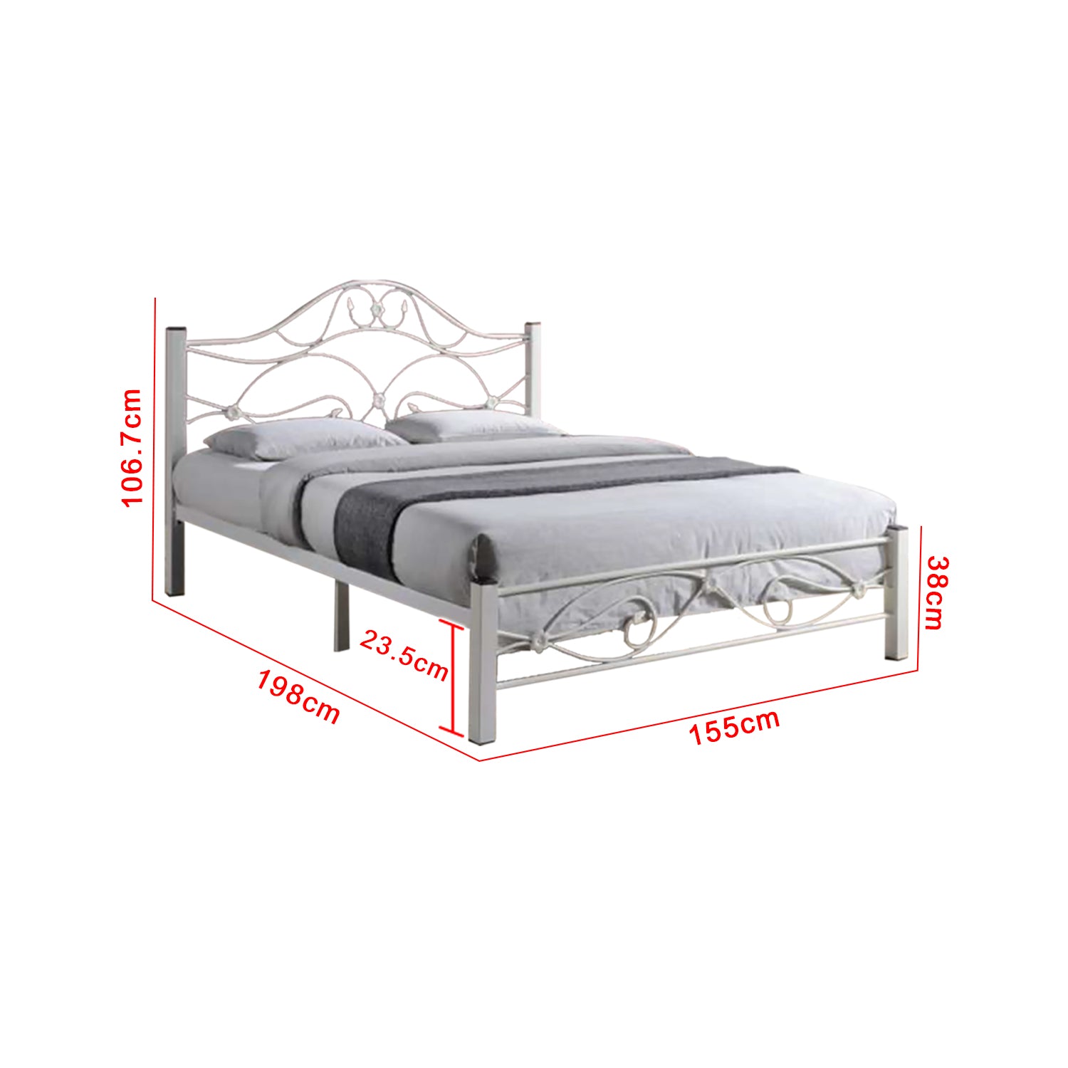 Julie Series 21 Queen Metal Bed Frame Collection w/ Optional Mattress Add On