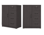 Umin 4 Premium Chest of Drawers with Door Cabinet Storage Full Laminated Back Panel in 2 Colour