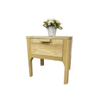 Barn Series Bedside Table In Natural Full Solid Rubber Wood (Fully Assembled)