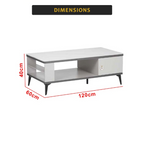 Ulani Premium Coffee Center Table Steel Metal Leg + Marble Ceramic Top