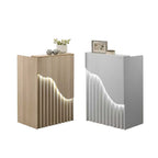 Sanvi Counter Table with Drawer with Lock & LED Lights in White or Natural Colour