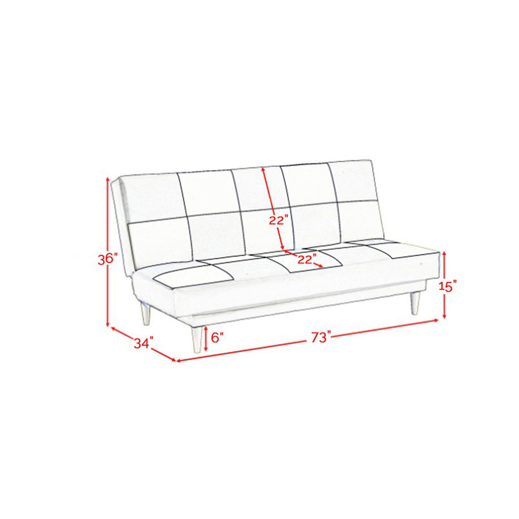 Aimida 3 Seater Faux Leather Sofa Bed In Checkered Brown/Beige