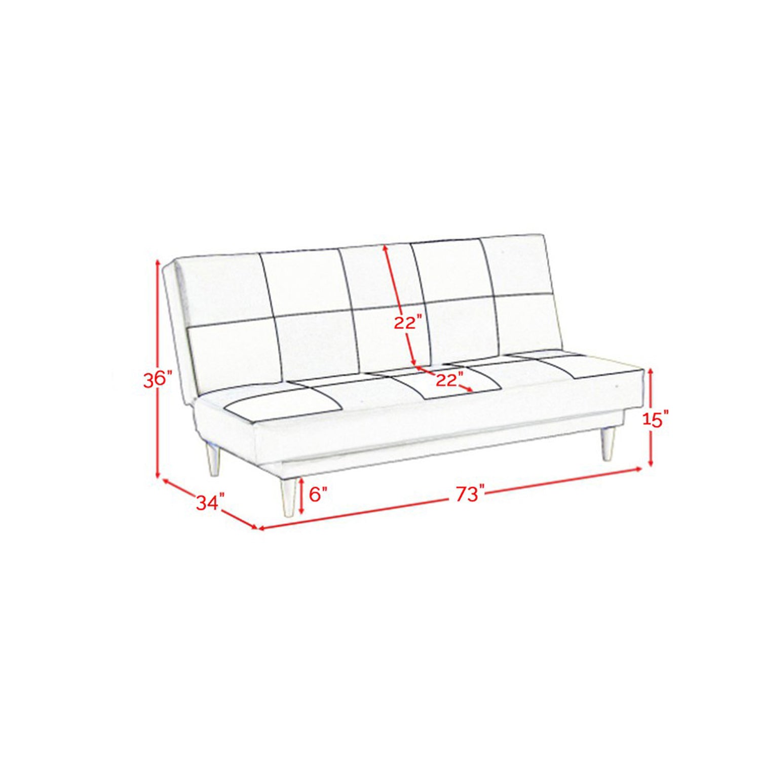 Aimida 3 Seater Faux Leather Sofa Bed In Checkered Brown/Beige