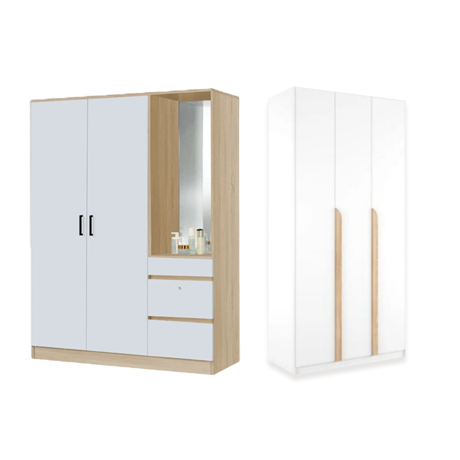 Wrilie Scratch Resistant Wardrobe 2/3 Doors With Drawers in 11 Models
