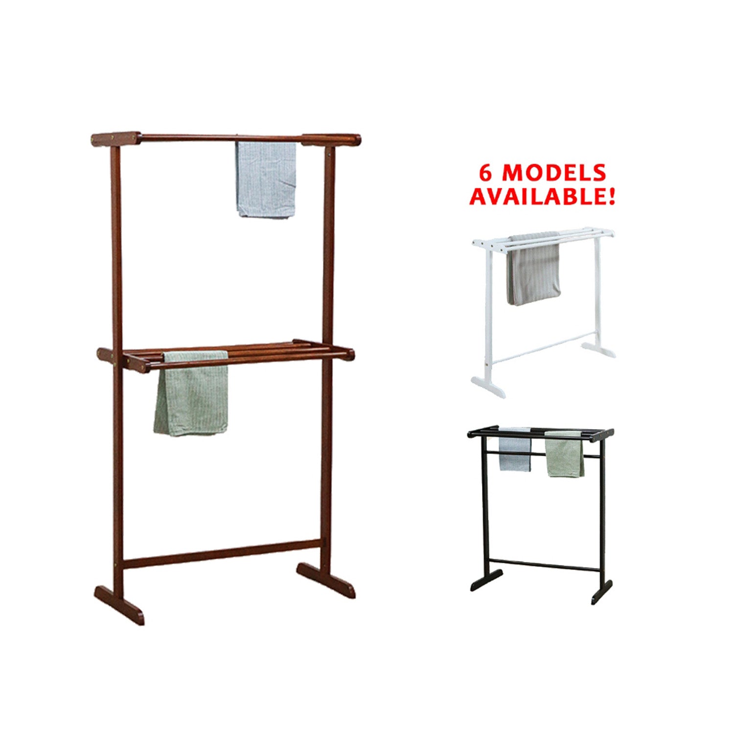 Siera Clothing Towel Rack Metal/Wood Material in 6 Models Available