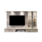 Bianca Hanging TV Console Floating with Display Shelf Cabinet & Built-in Light & Socket