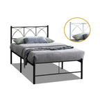 Jenie Single Size Metal Bed Frame in White, Black - W/ Mattress Option