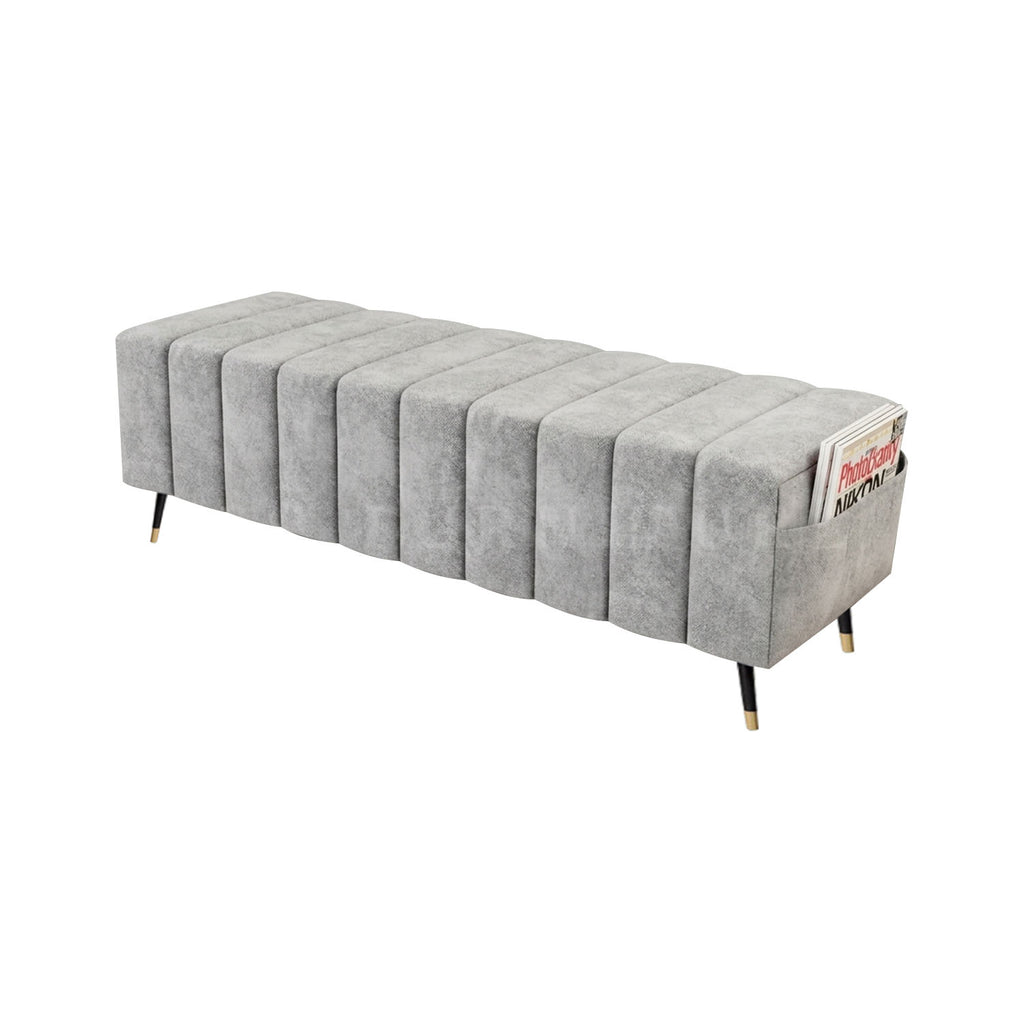 Moon Long Bench Chair High Density with Side Storage - 8 Colours