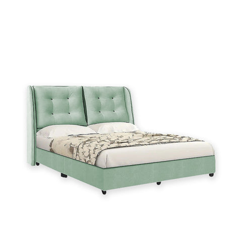 Image of DIOMIRE Melda Divan Bed Frame with Foam Padded Headboard - PetFriendly Option All Sizes