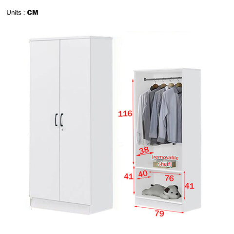 Image of Cyprus Series 2 Door Wardrobe in Full White Colour