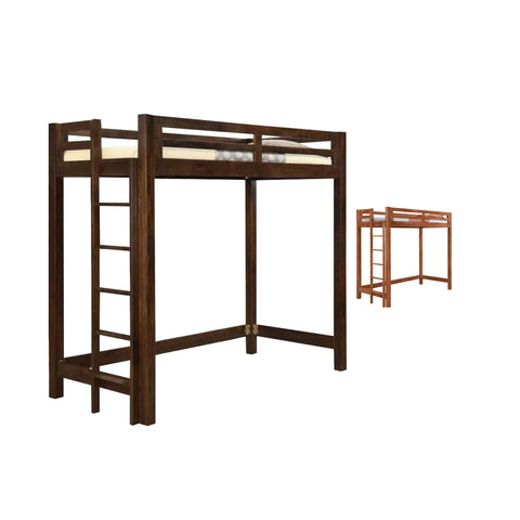 Image of Ariel Wooden Loft Bed Single, Super Single Solid Rubberwood Bed Frame w/ Mattress Option