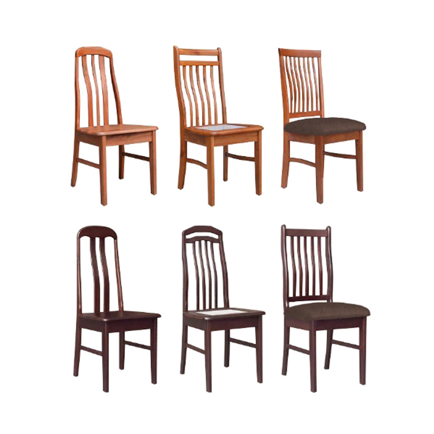 Aisha Dining Chair Collection Solid Wood with Marble or Cushioned Seat in Walnut/Cherry