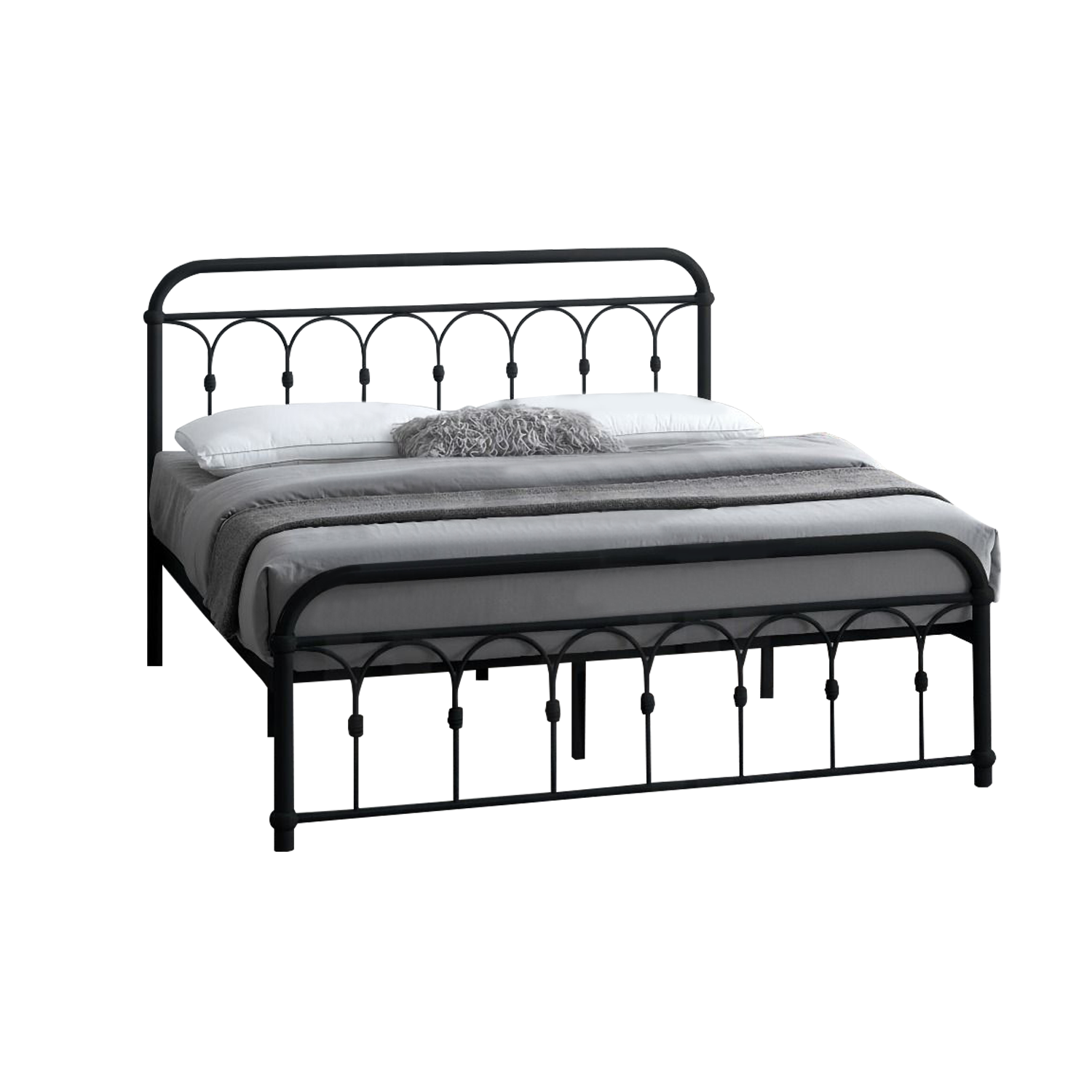 Rosie Queen Size Metal Bed Frame in White, Black, Rose Gold - W/ Mattress Option