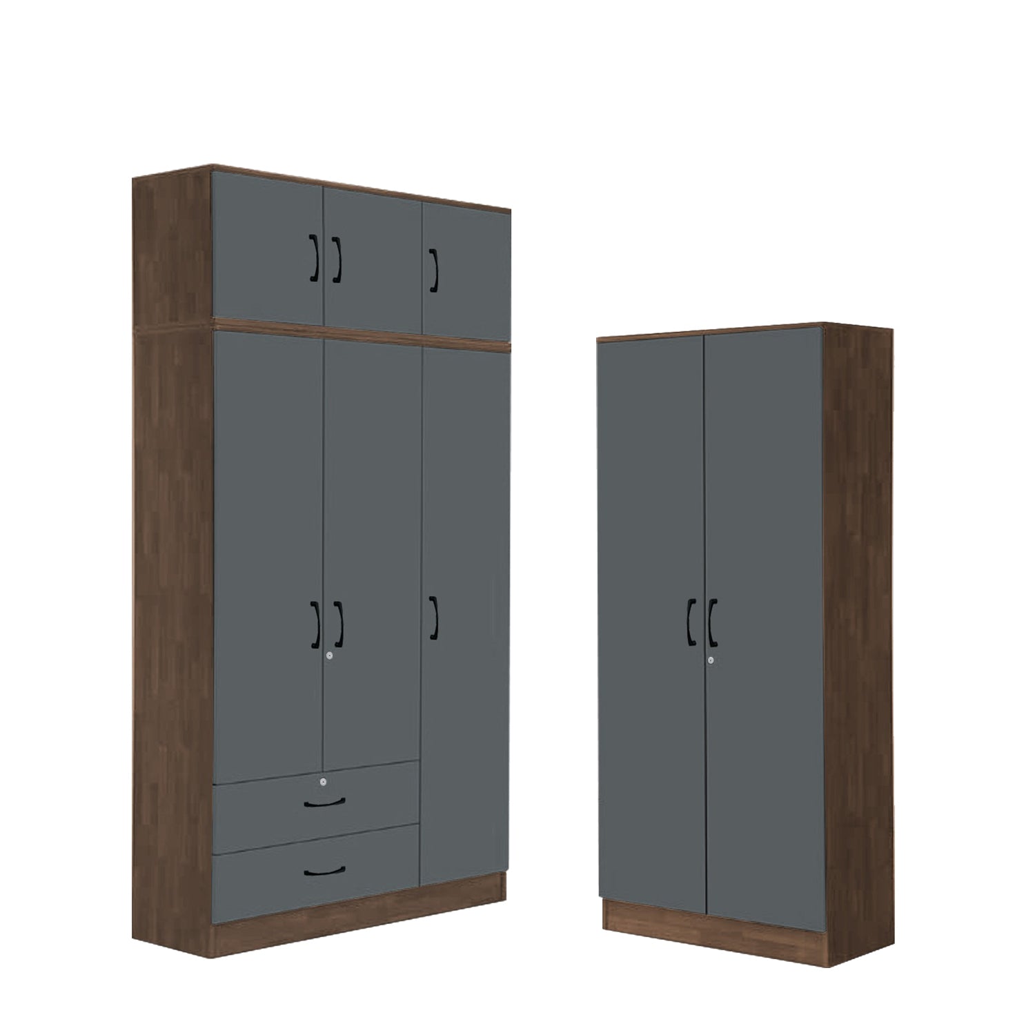 Paris Series 1/2/3/4/5 Doors Tall Wardrobe with Drawers and Top Cabinet in Columbia Grey