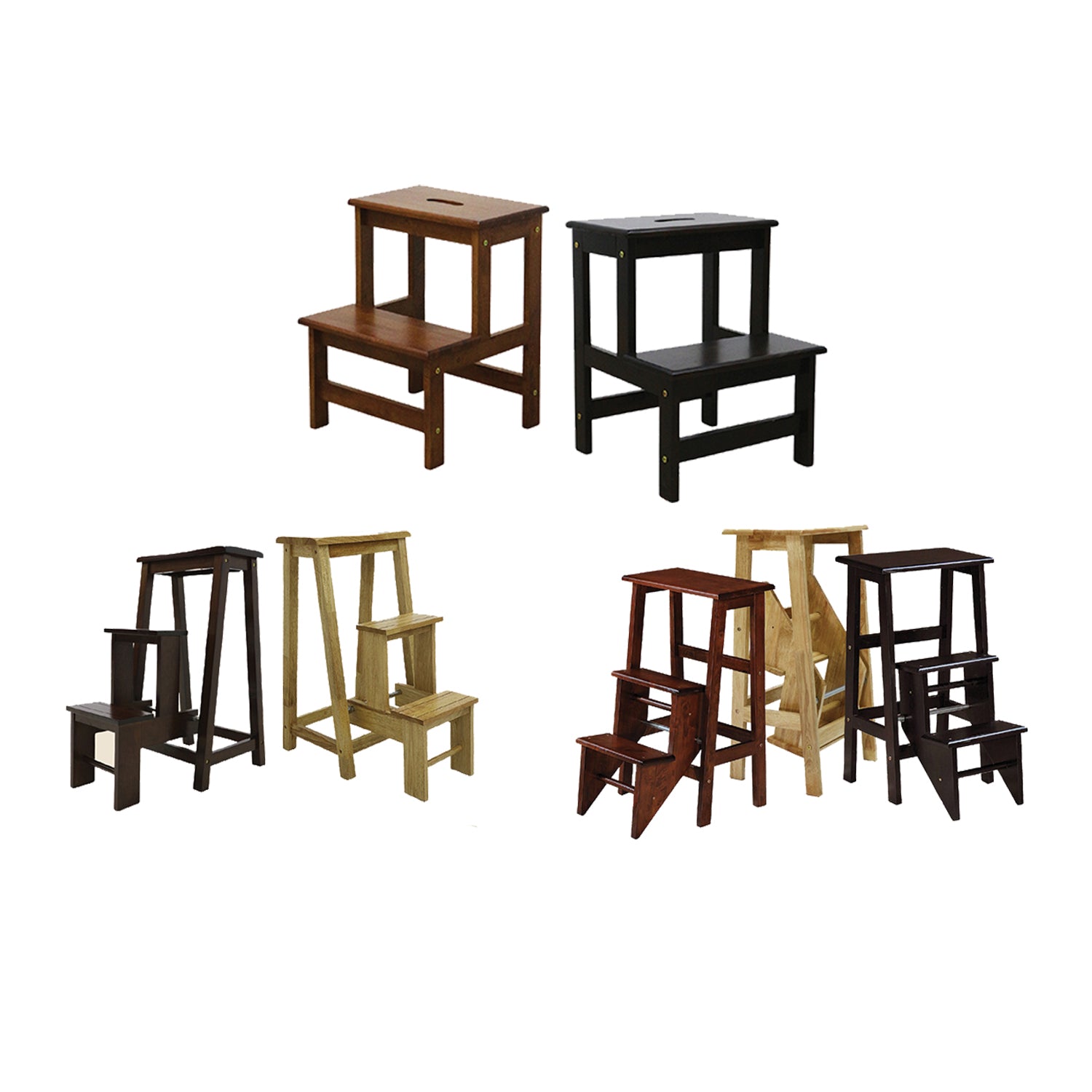 Sala Modern Solid Wood Step Chair N-Step Chair / Foldable Step Stool in 3 Models