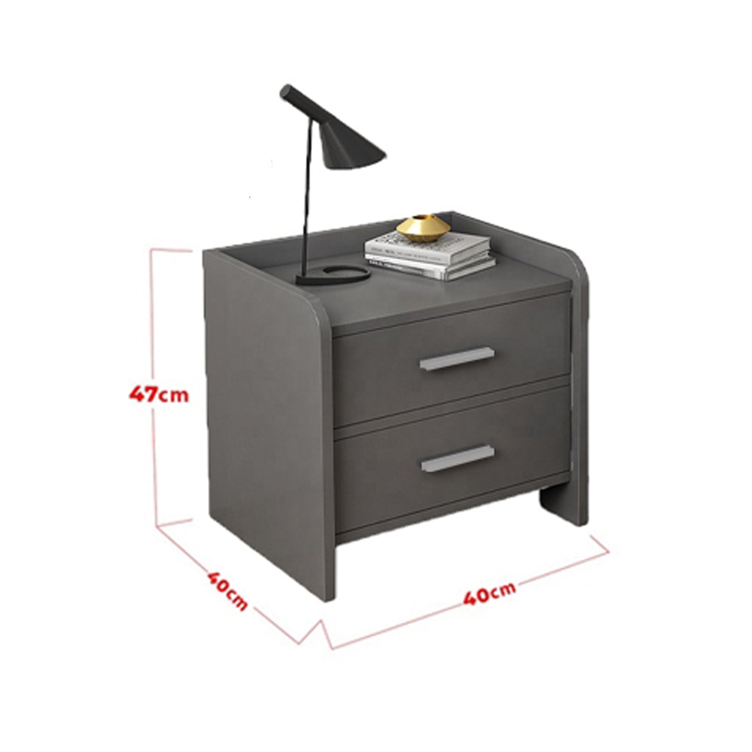 Barn Series Bedside Table In Gray (Fully Assembled)